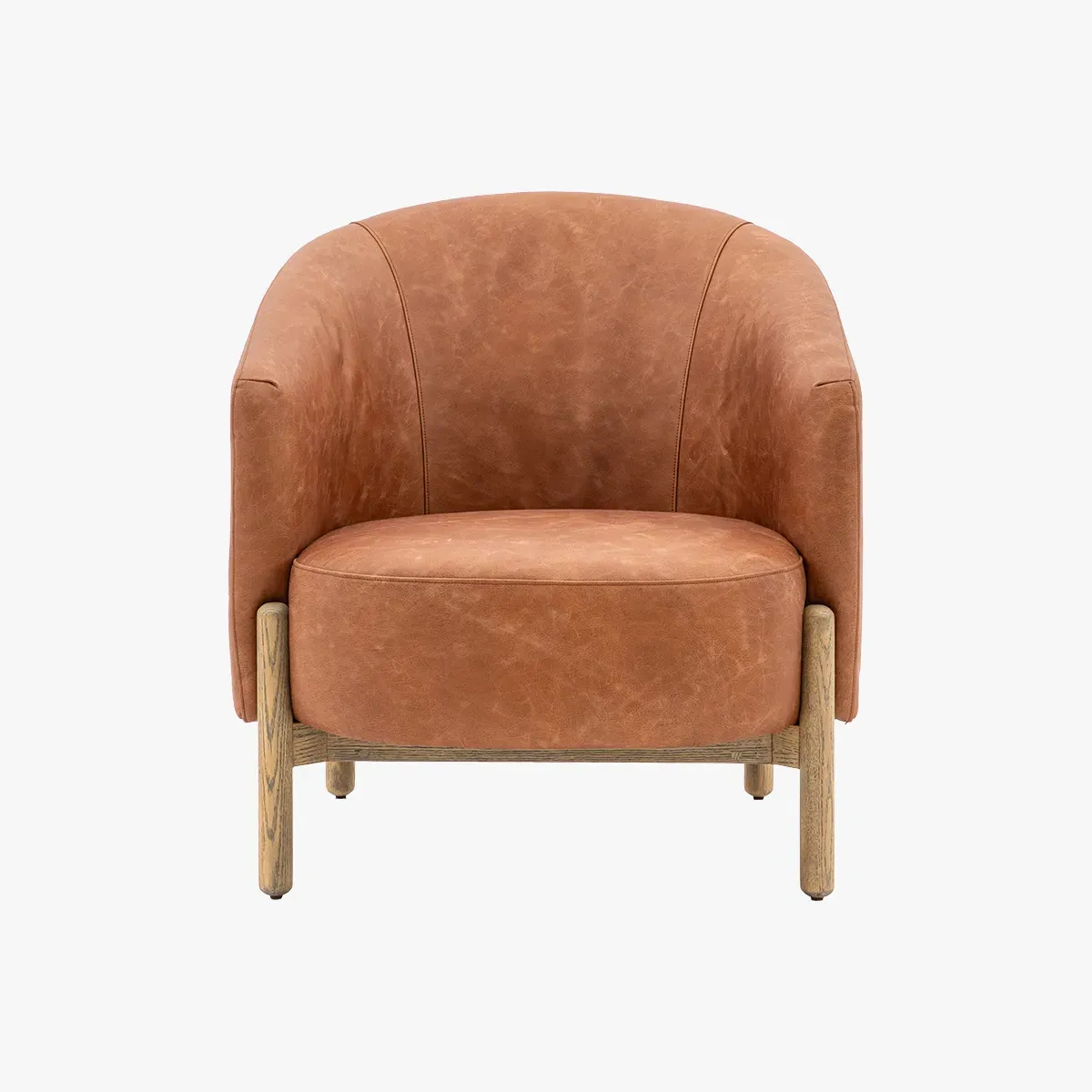 Relaxer Armchair with Deep Seat - Brown, Leather