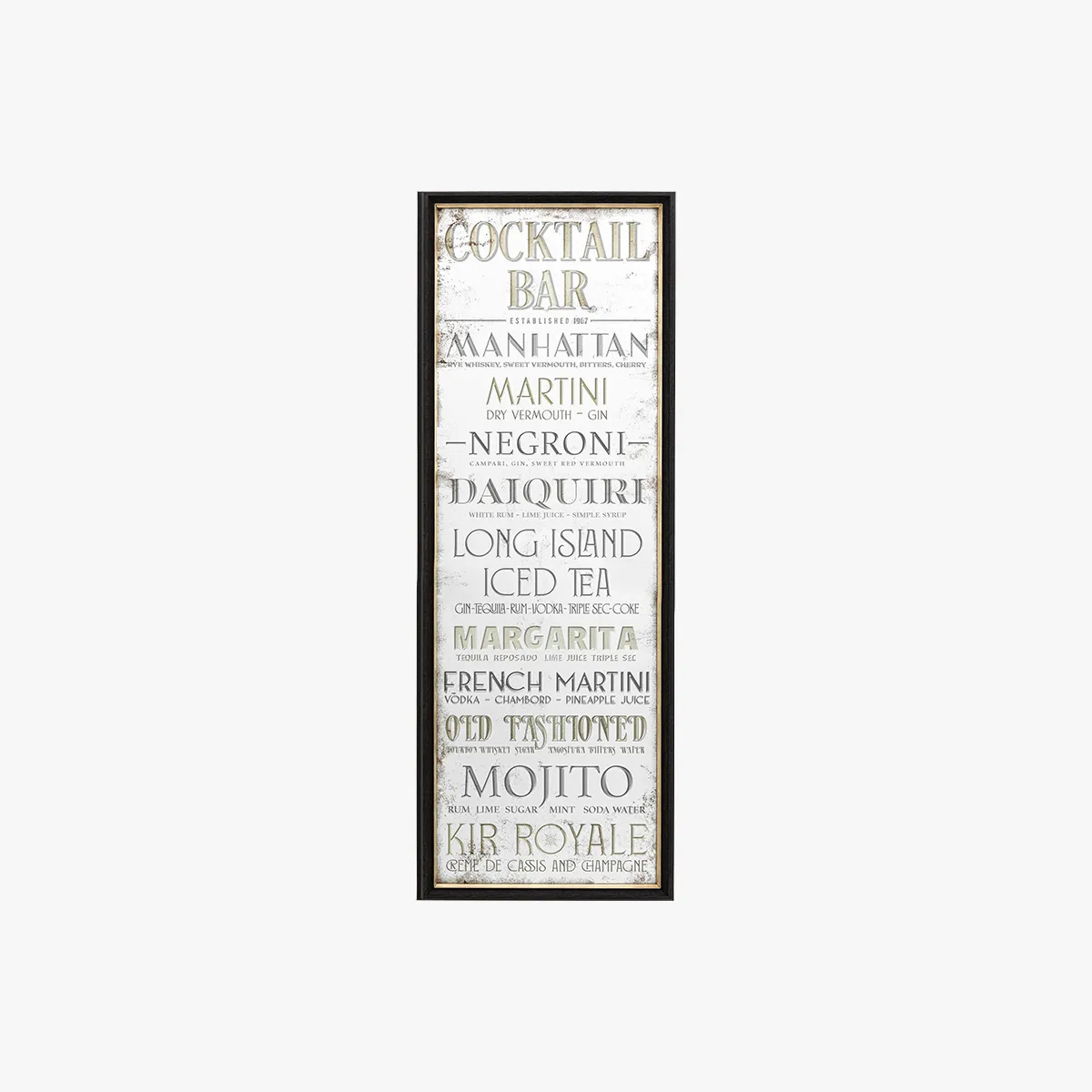 Retro Bar Menu Mirror - Distressed Finish image