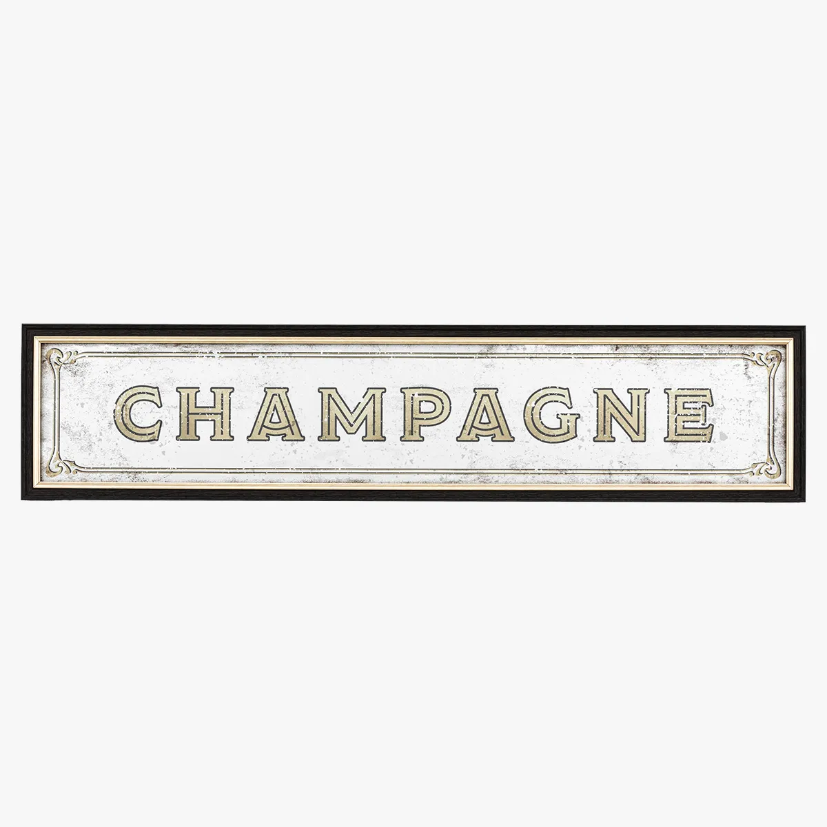 Retro Mirror - Champagne, Distressed Glass