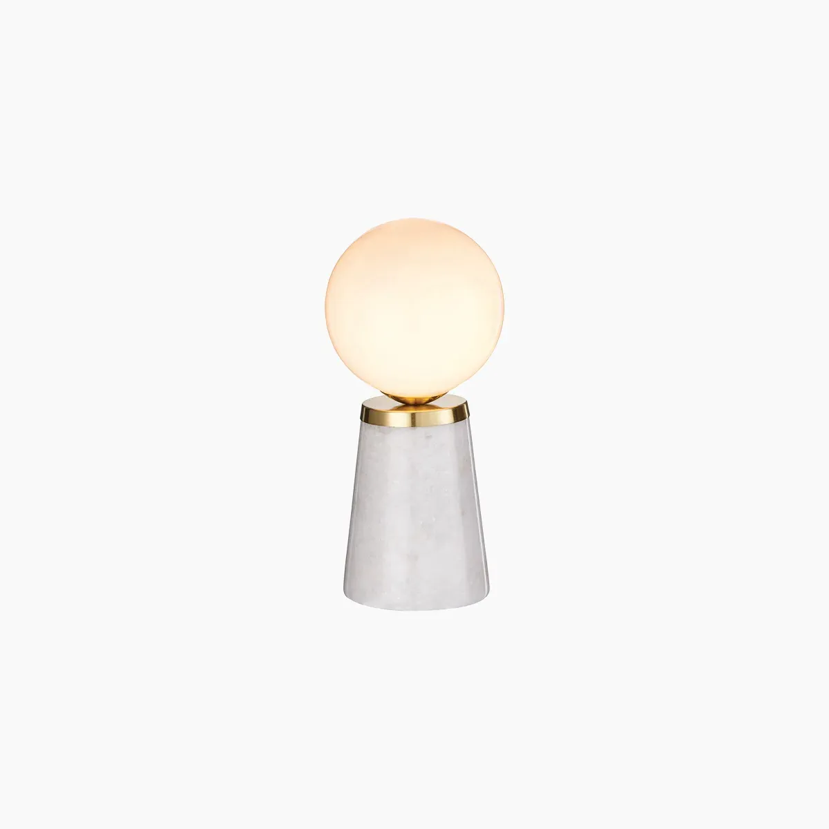 Retro Table Lamp with Glass Shade - Gold, Marble