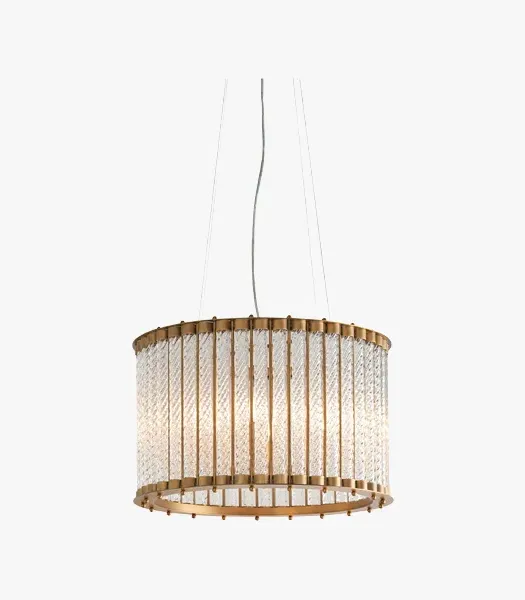 Ribbed Glass Heritage Pendant - Gold image