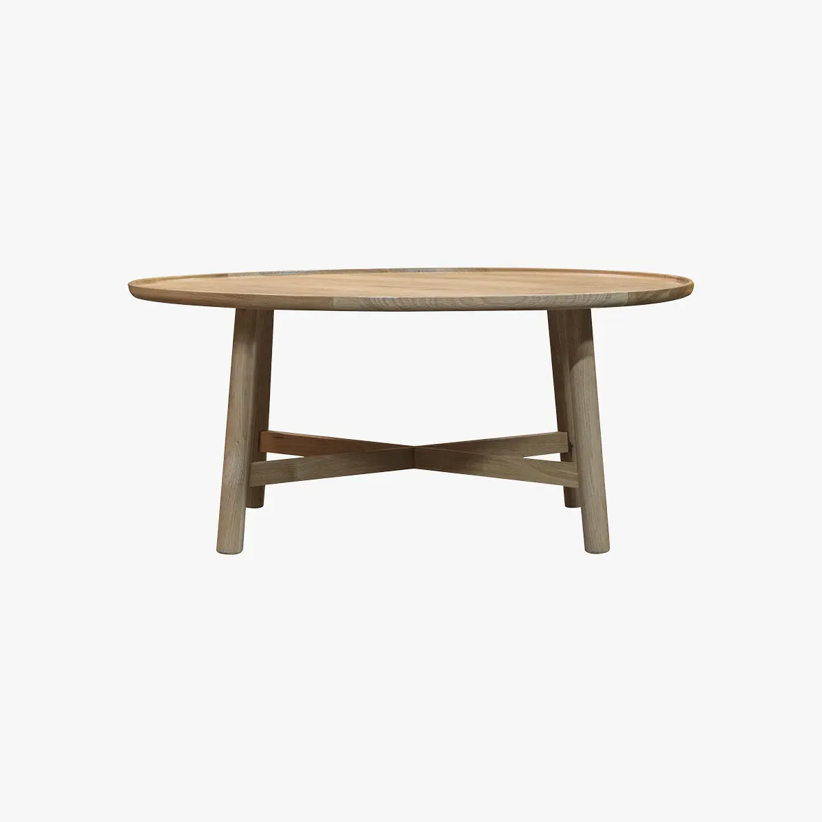 Round Coffee Table - Brown, Oak Wood image