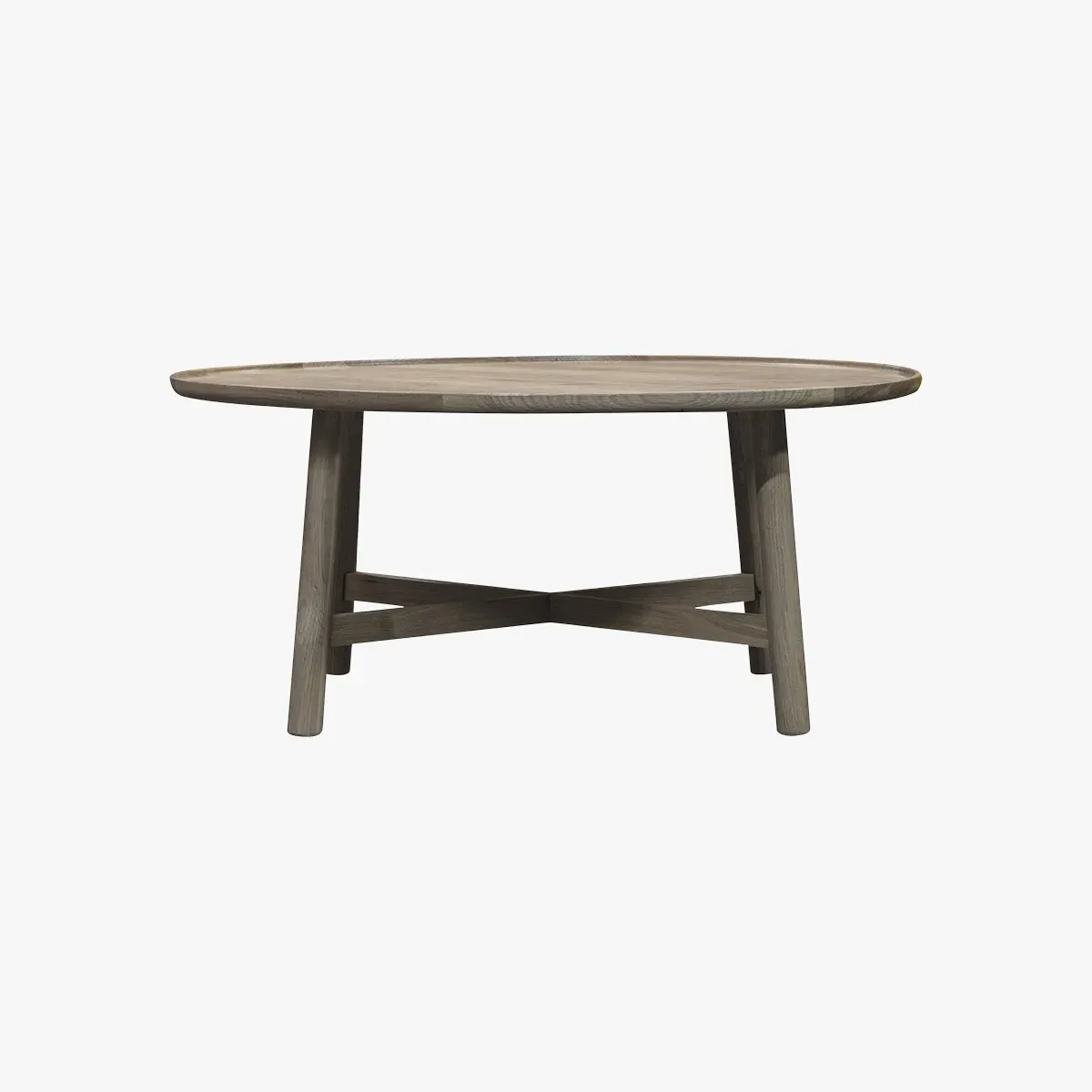 Round Coffee Table - Grey, Oak Wood