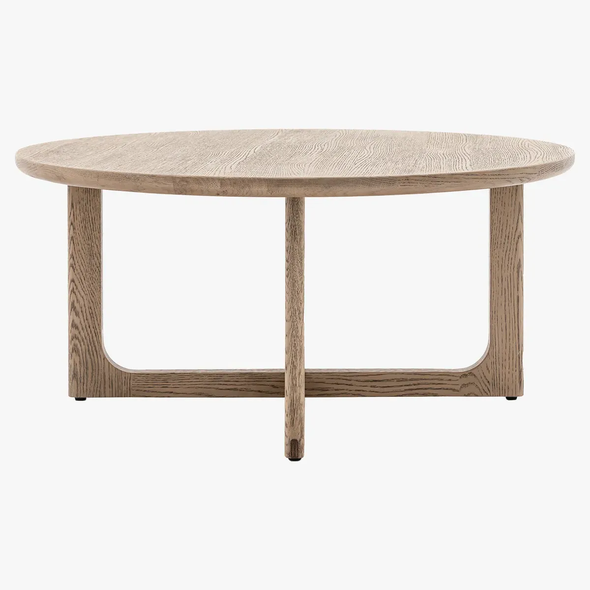 Round Coffee Table - Smoked, Oak Wood