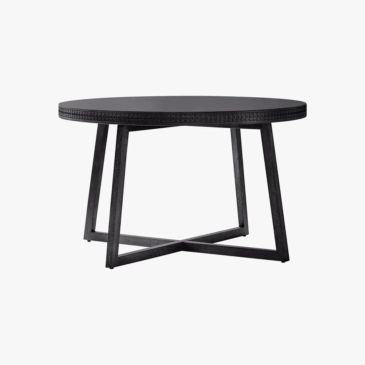 Round Dining Table - Black, Mango Wood image