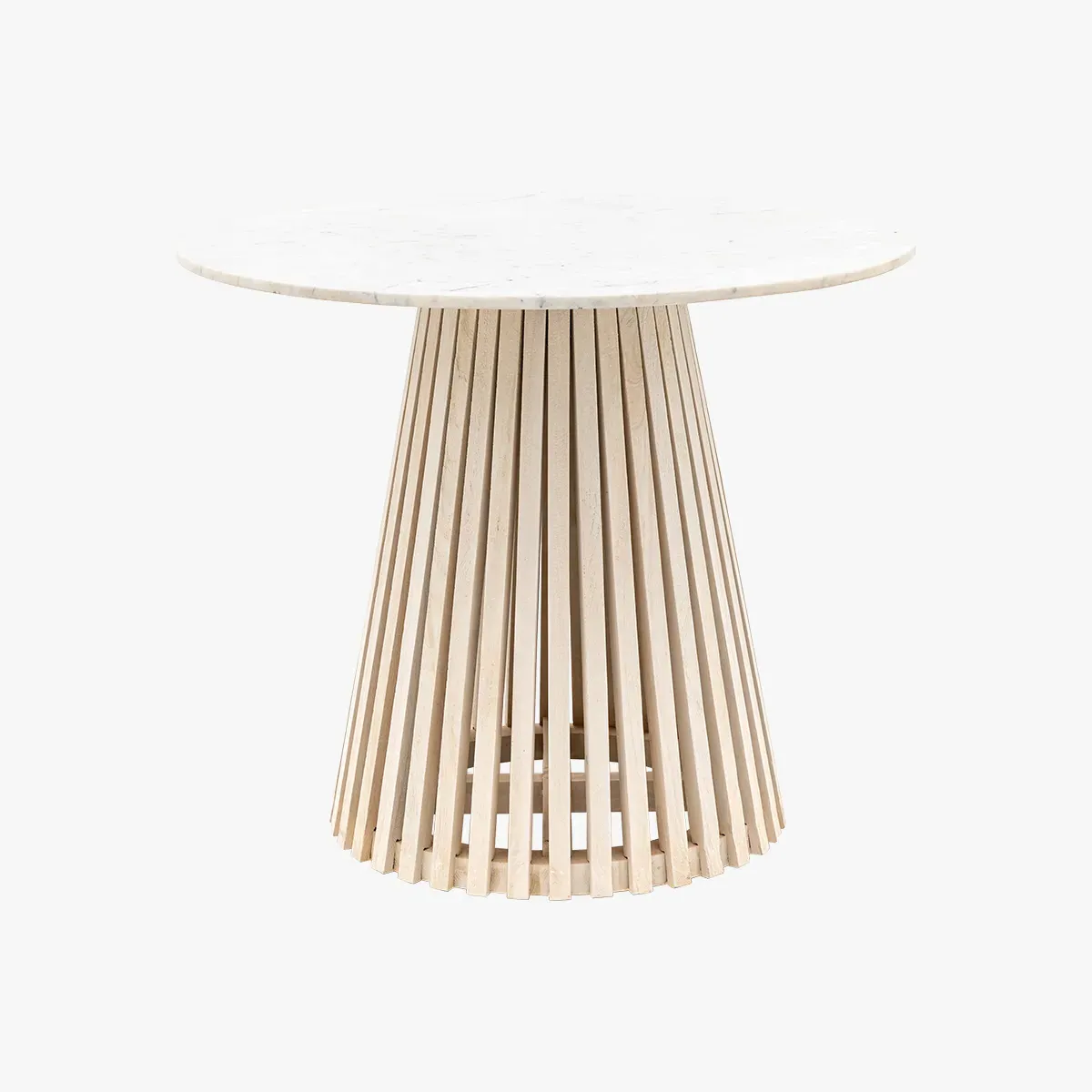 Round Dining Table - Marble Top, Wood Base image