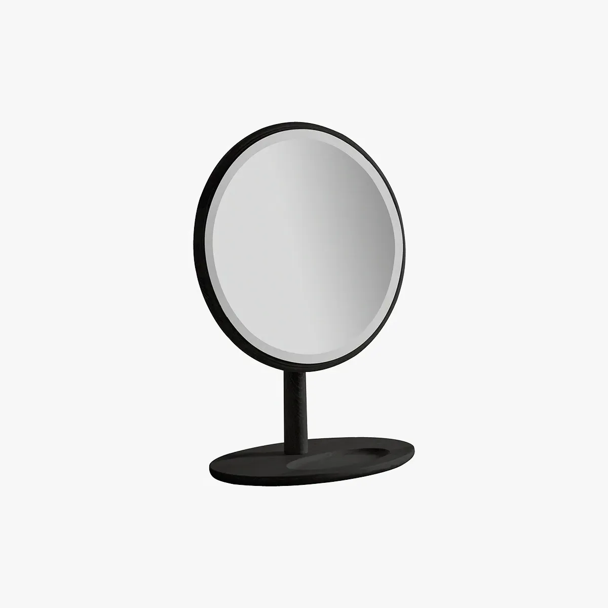 Round Dressing Table Mirror - Black, Oak