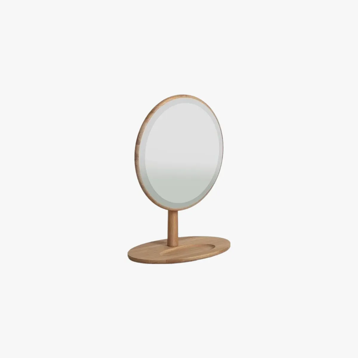 Round Dressing Table Mirror - Natural, Oak image