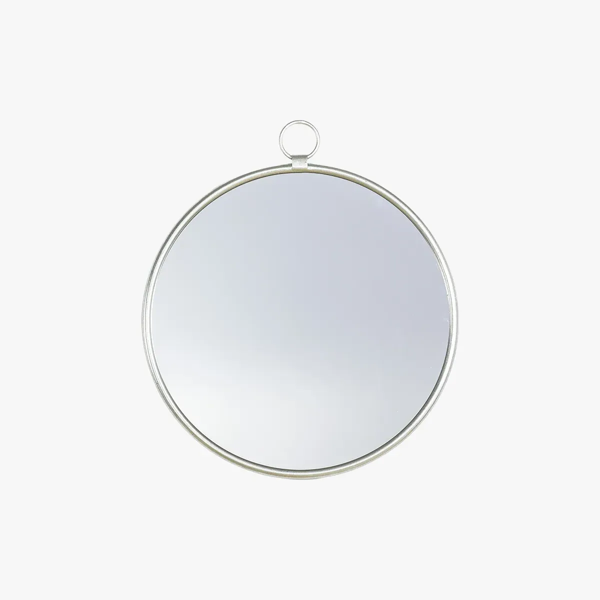 Round Hanging Mirror - Silver, Iron