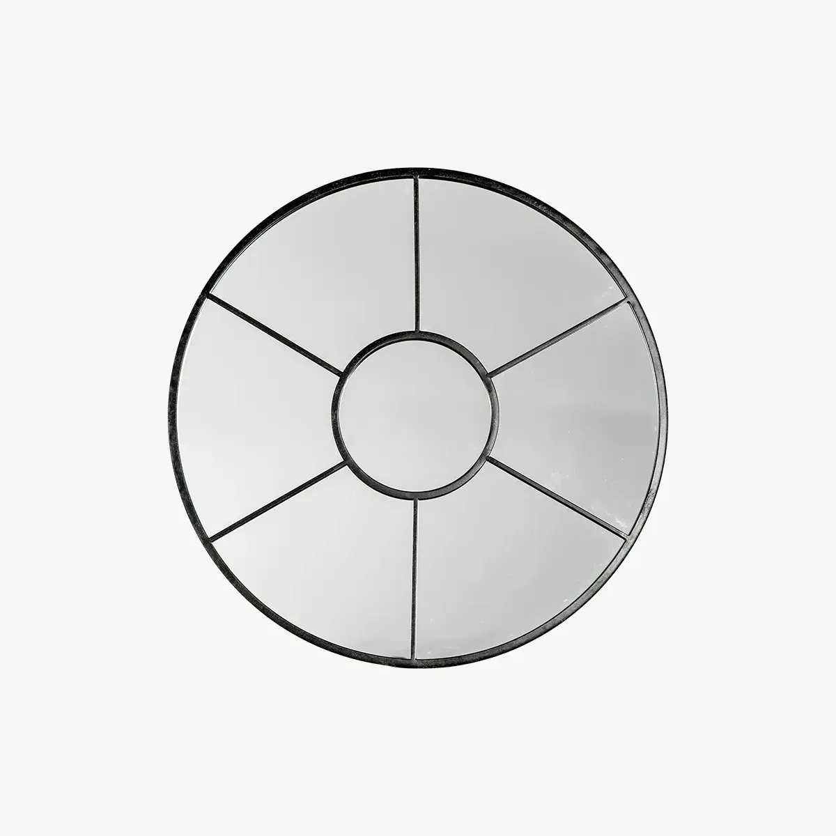 Round Mirror with Spokes - Black image