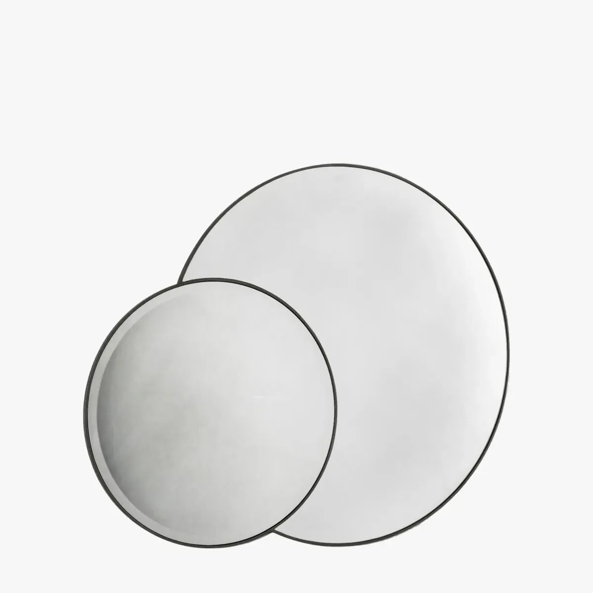 Round Overlapping Wall Mirror - Black image