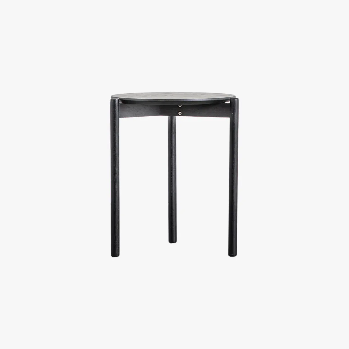 Round Side Table - Black, Solid Wood image