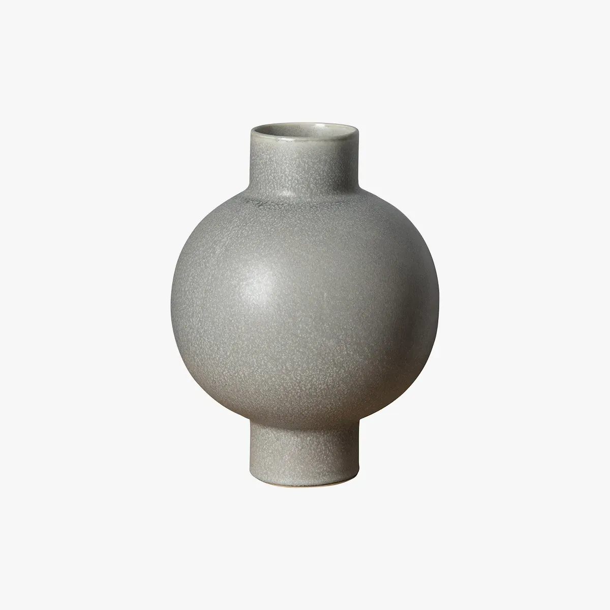 Round Vase with Semi Gloss Finish - Grey, Stoneware image