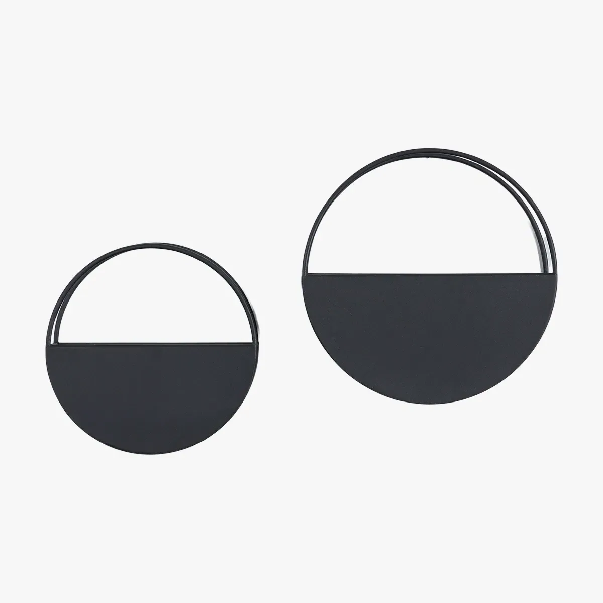 Round Wall Planter Set - Black, Textured