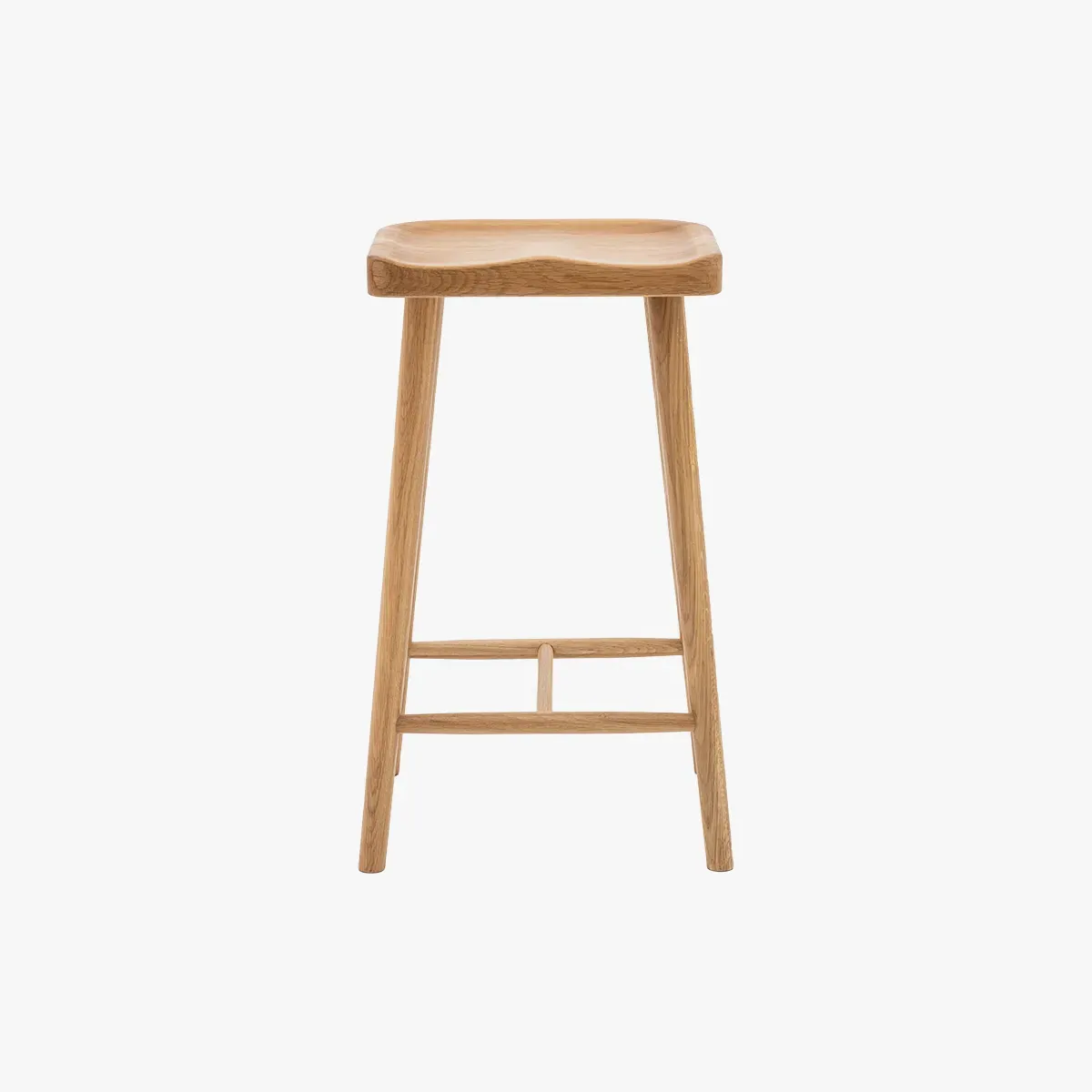 Saddle Bar Stool with Slim Legs - Natural image