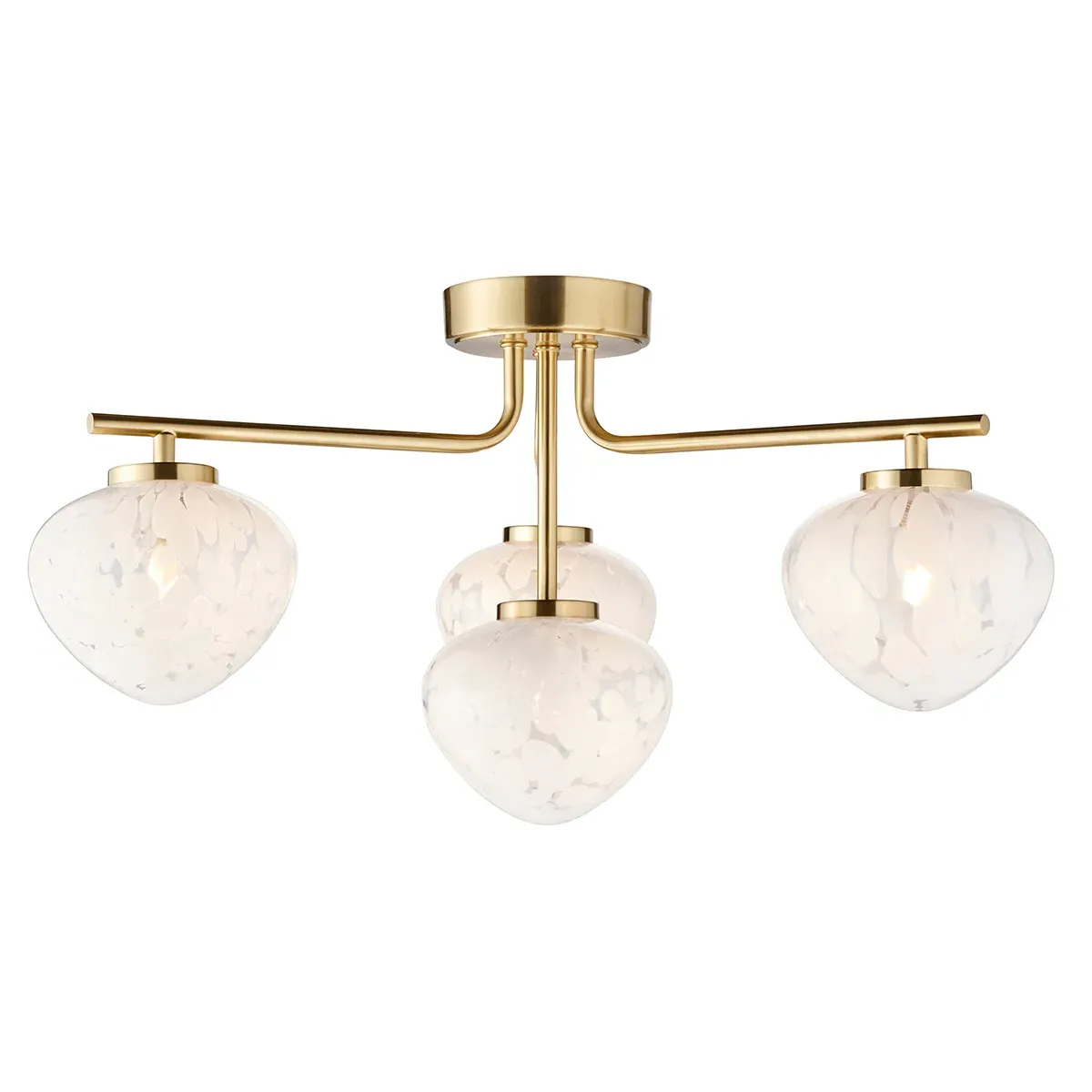 Semi Flush Light - Brass, Confetti Glass