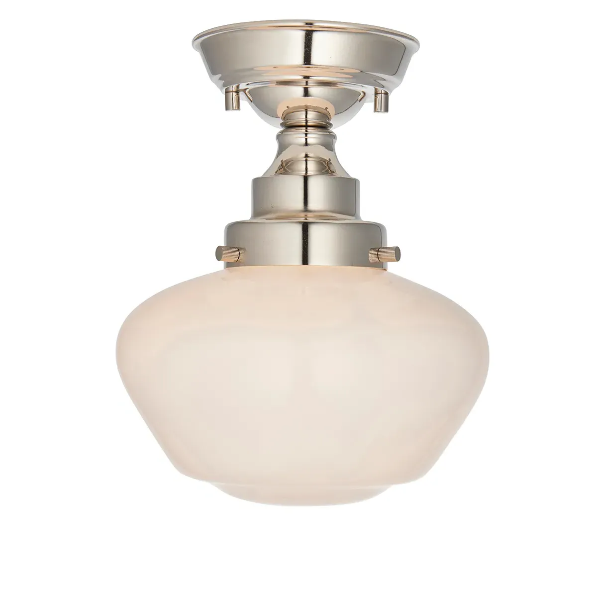 Semi Flush Light with Curved Design - Nickel, Glass image
