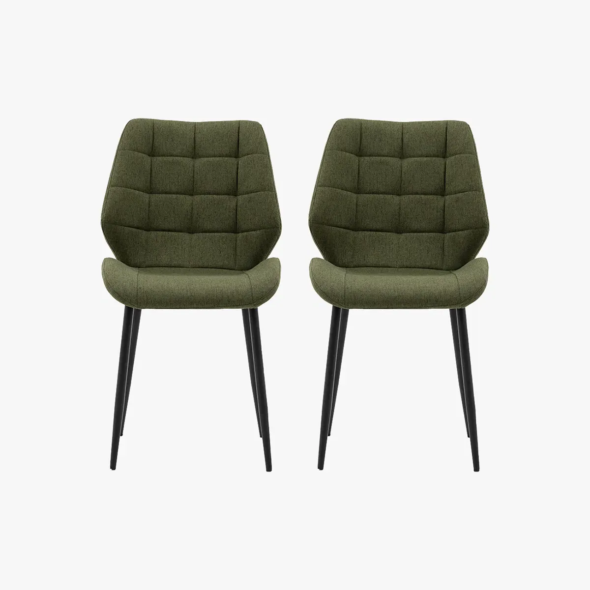 Set of 2 Dining Chairs - Bottle Green, Upholstered image