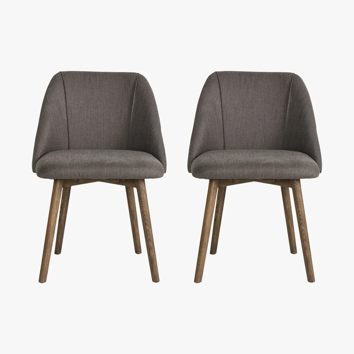 Set of 2 Dining Chairs - Dark Grey, Ash Wood image