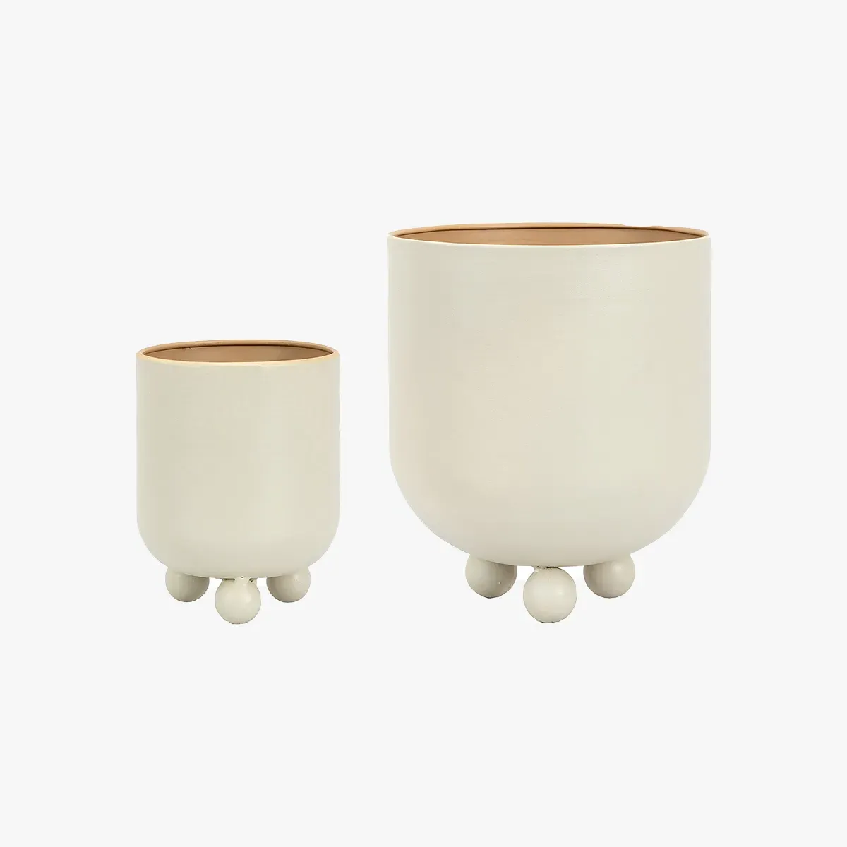 Set of 2 Planters with Glaze - Grey, Ceramic image