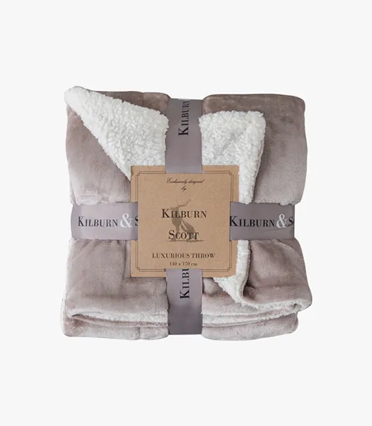 Sherpa Throw Blanket - Neutral, Flannel