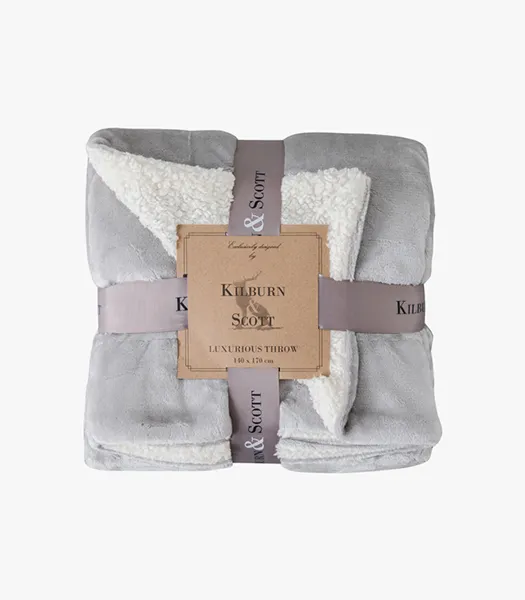 Sherpa Throw Blanket - Silver, Flannel