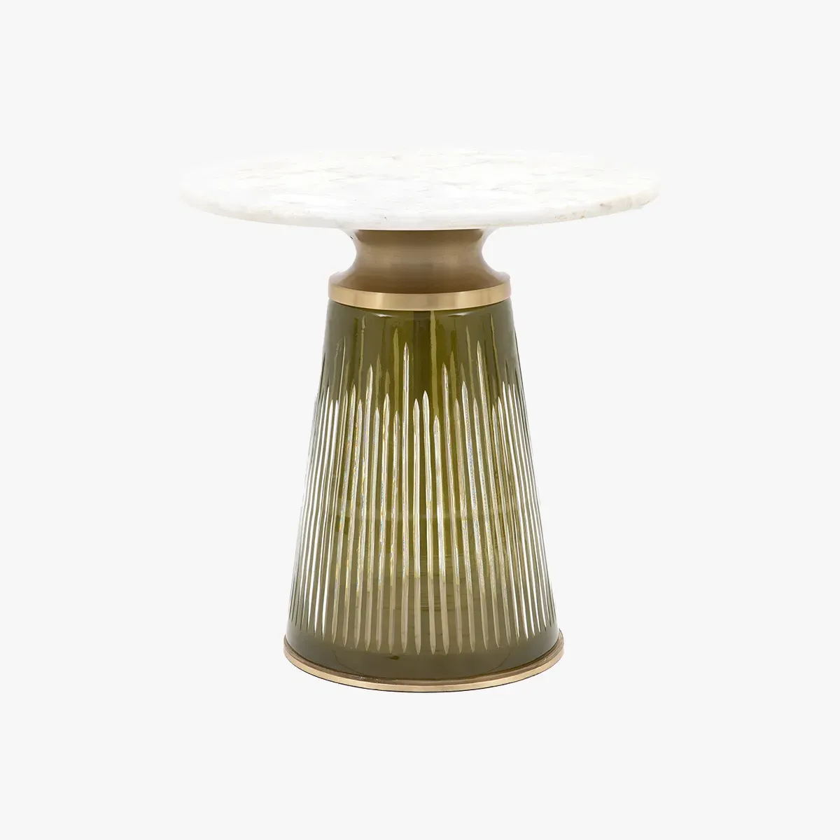 Side Table with Bronze Details - Dusk, Glass