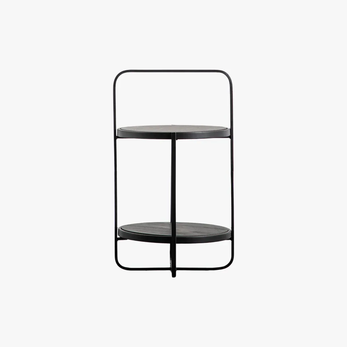 Side Table with Double Shelf - Black image