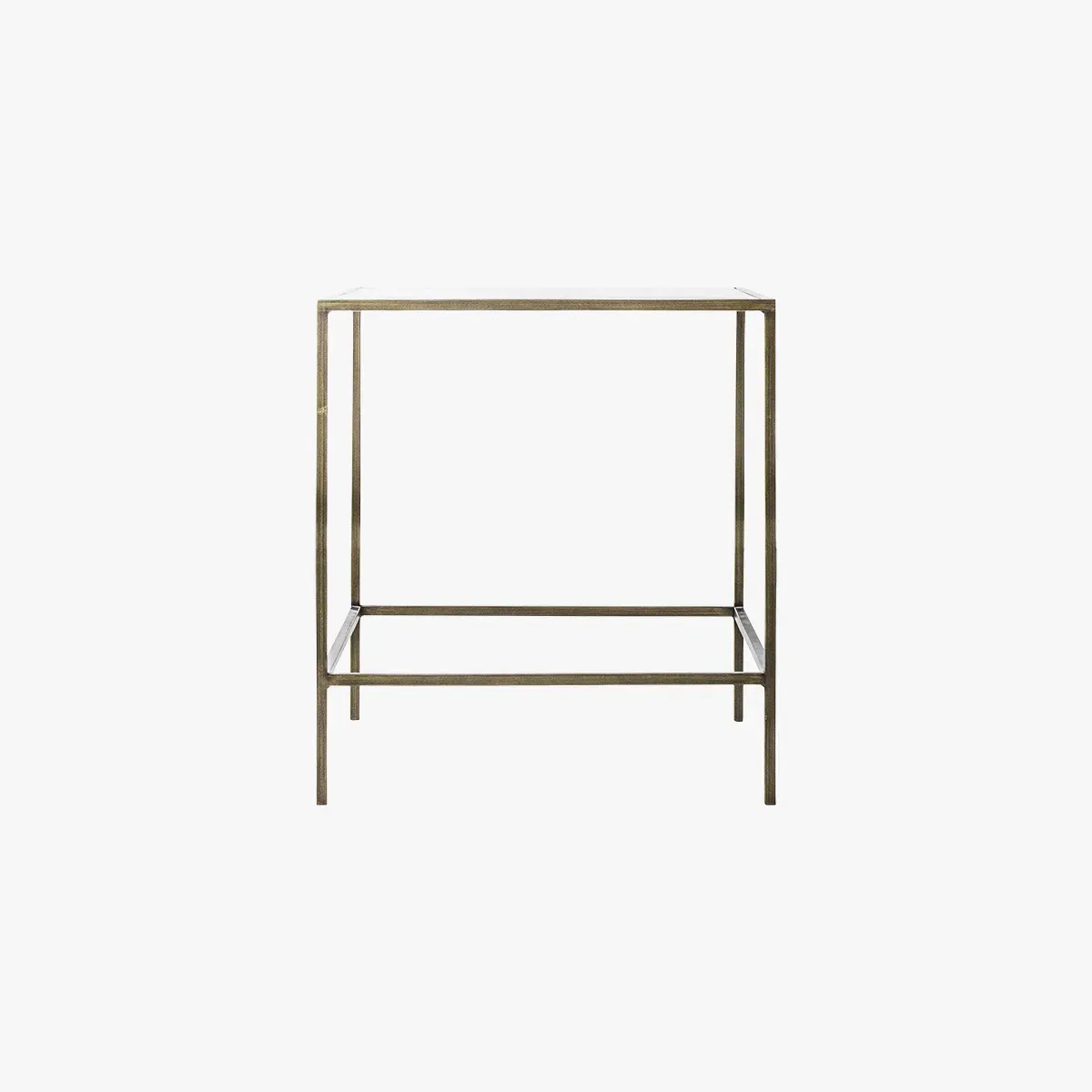 Side Table with Glass Top - Champagne, Metal