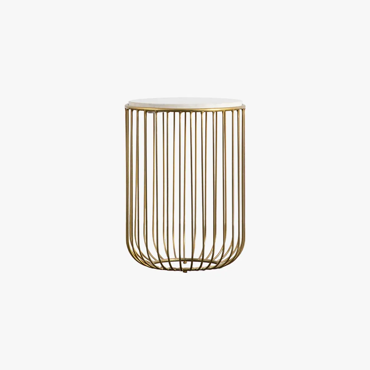 Side Table with Marble Top - Gold, Wire Frame image