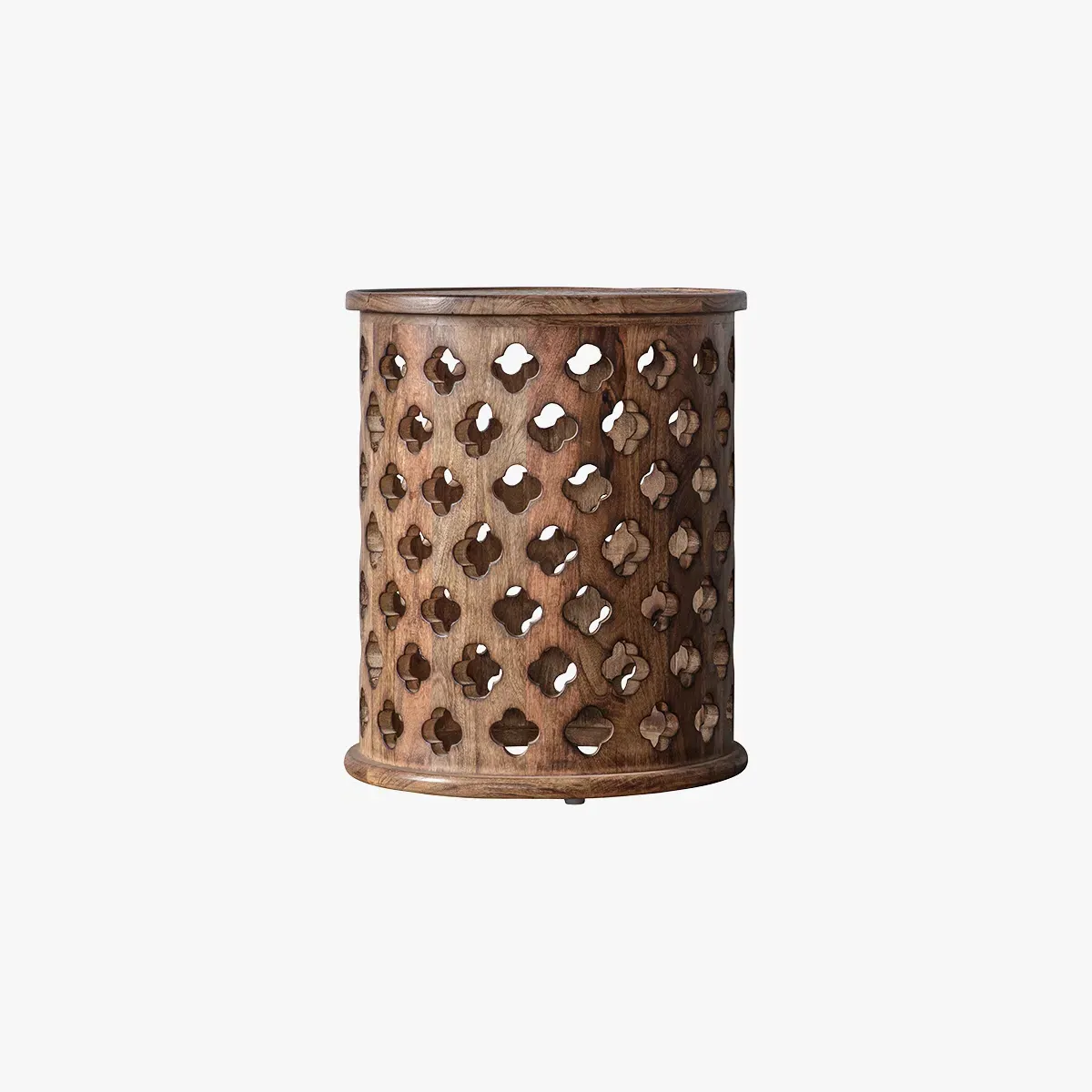 Side Table with Quatrefoil Detail - Brown, Mango image