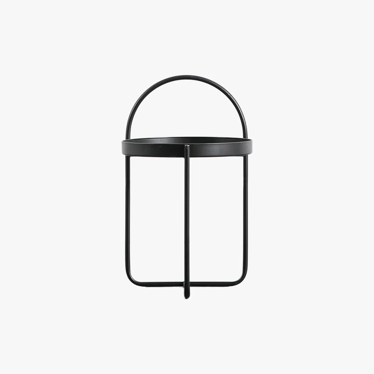 Side Table with Tray Top - Black, Metal image