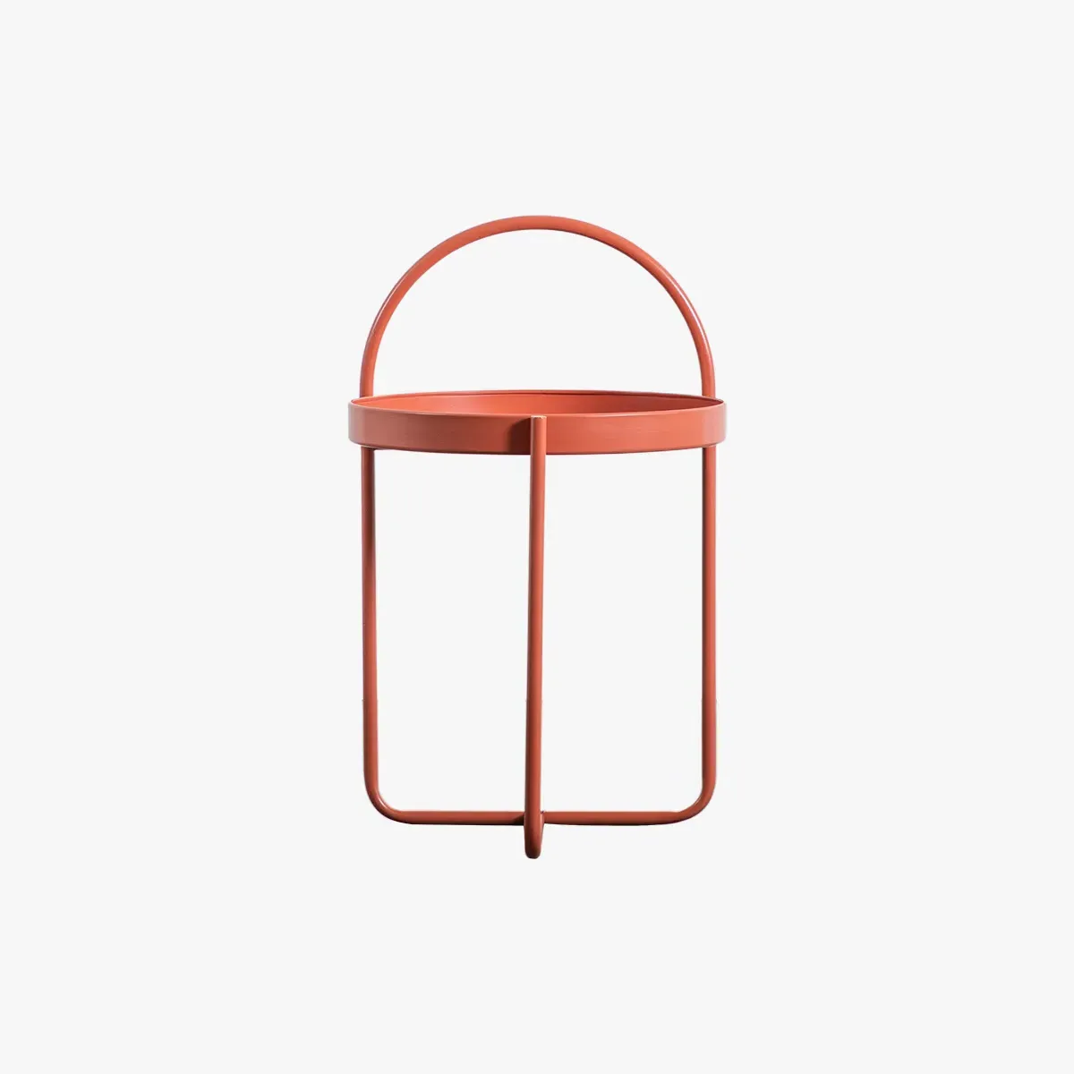 Side Table with Tray Top - Coral, Metal