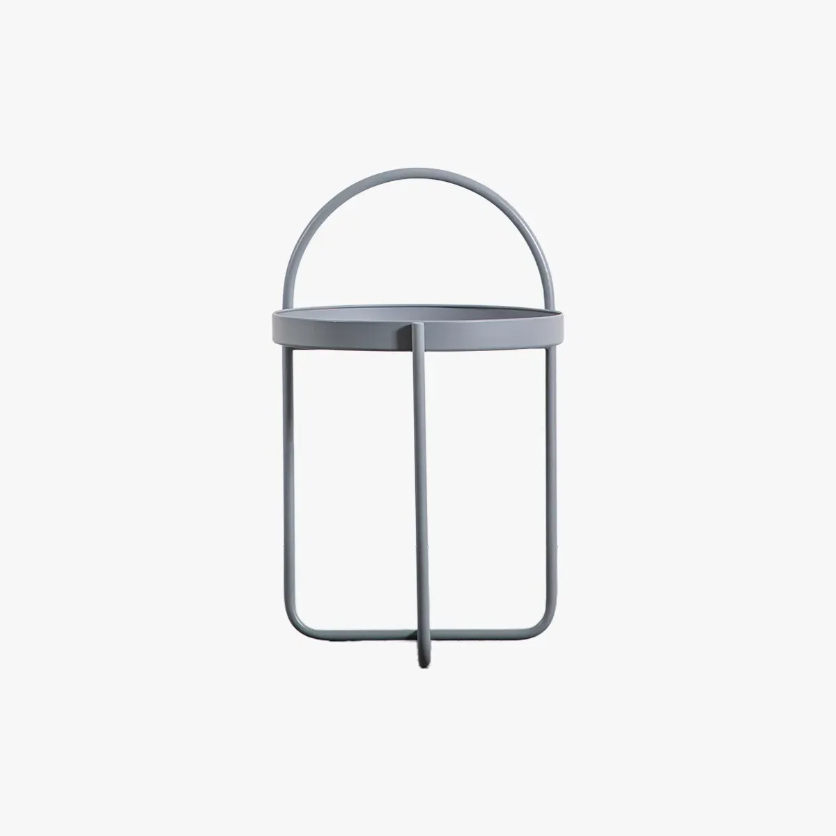 Side Table with Tray Top - Grey, Metal