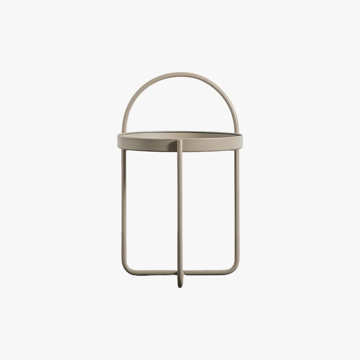 Side Table with Tray Top - Latte, Metal