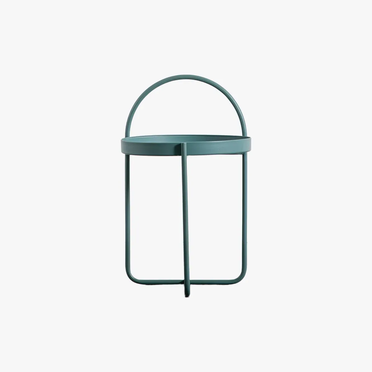 Side Table with Tray Top - Teal, Metal