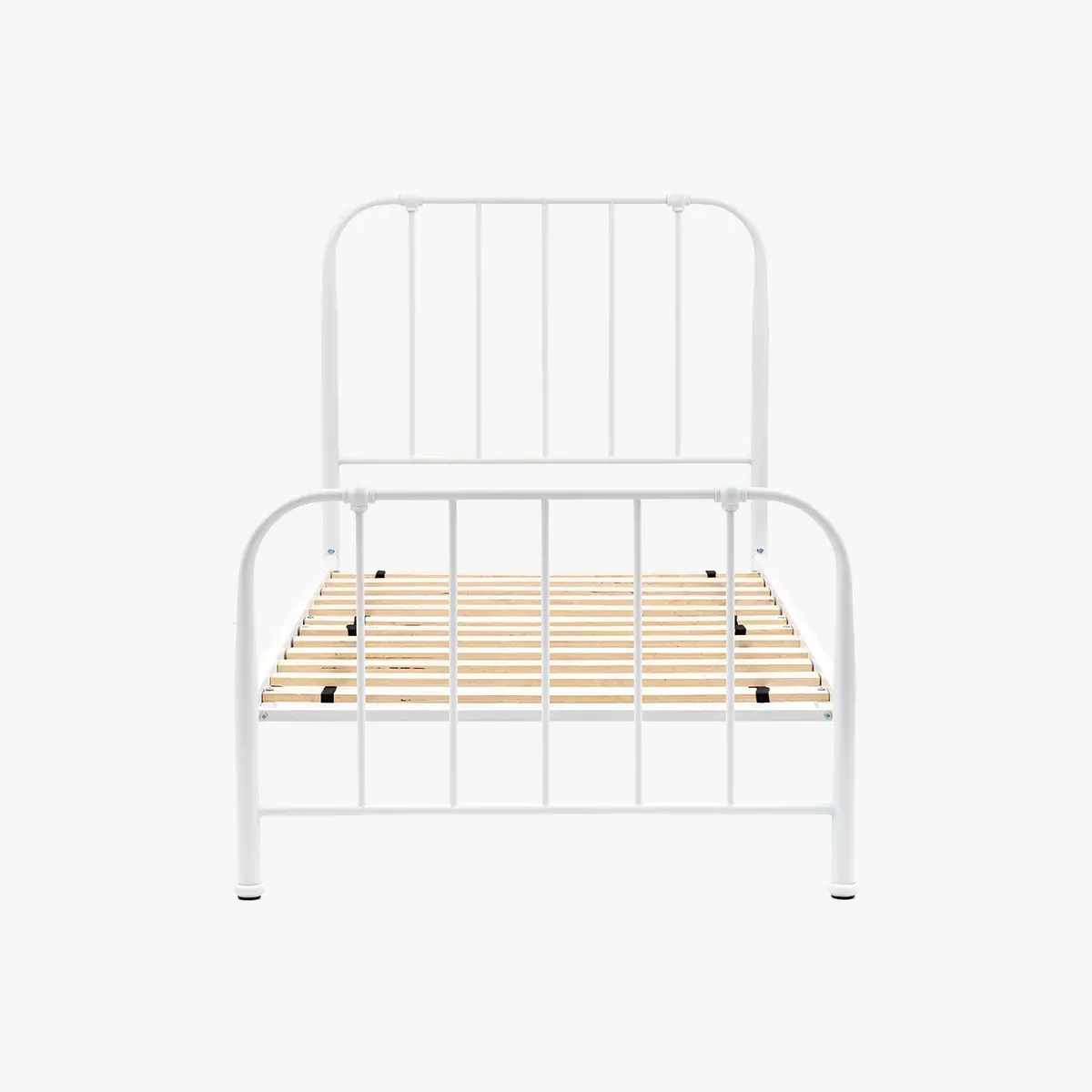 Single Bedstead with Ironwork Frame - Ivory image
