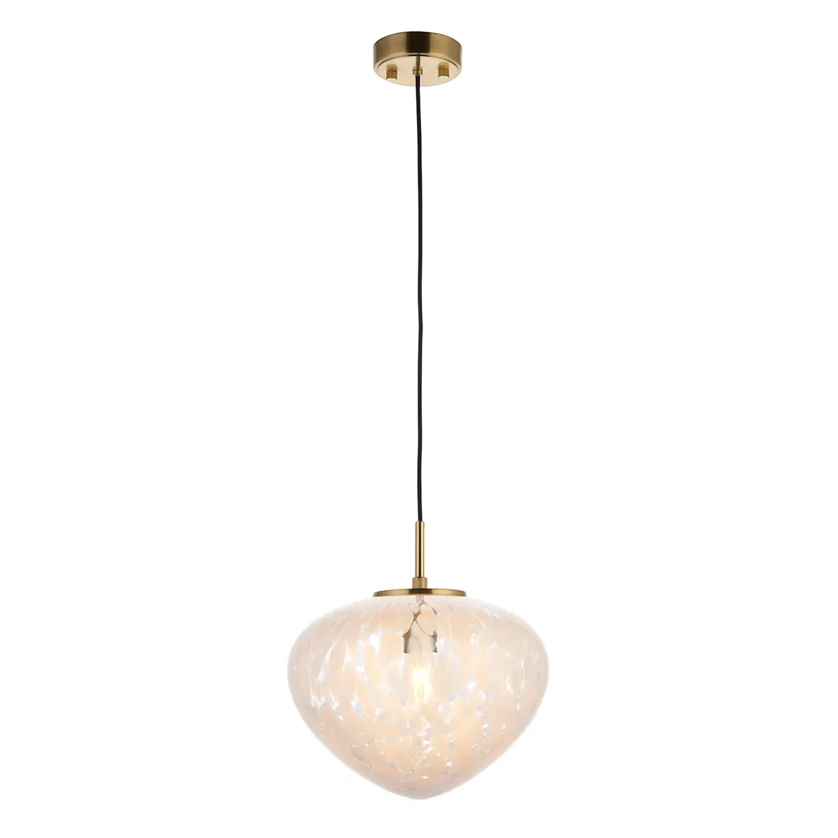 Single Pendant Light - Brass, Confetti Glass
