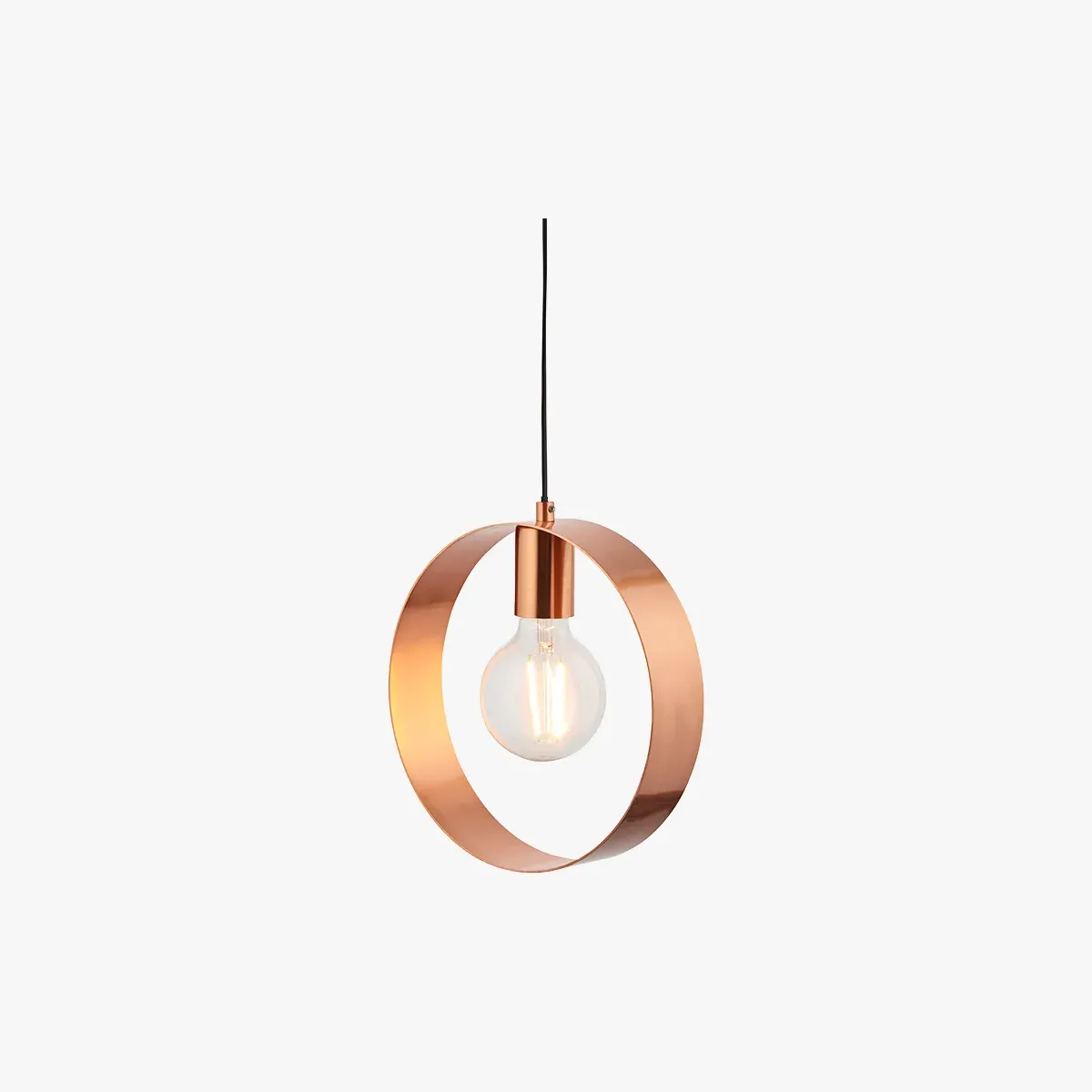 Single Pendant Light - Brushed Copper, Metal