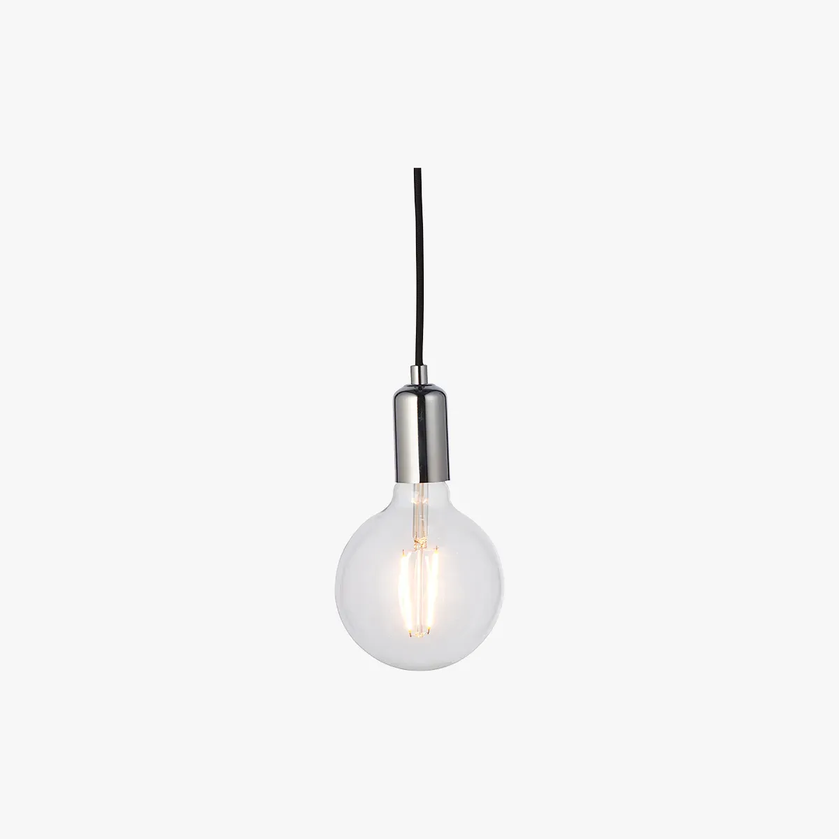 Single Pendant Light with Dimmer - Chrome, Metal