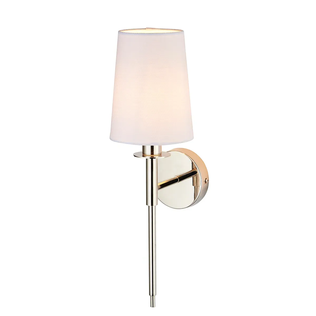 Slimline Wall Lamp with Fabric Shade - Nickel