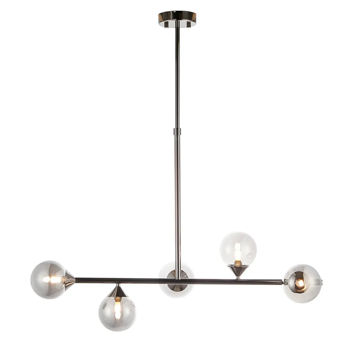 Small Bar Pendant Light - Black, Opal Glass image