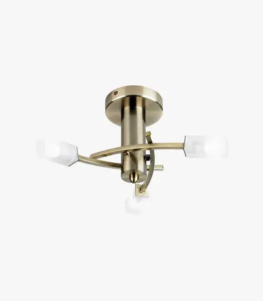 Small Ceiling Light with Glass Shades - Brass image