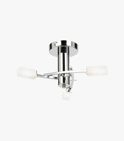 Small Ceiling Light with Glass Shades - Chrome image