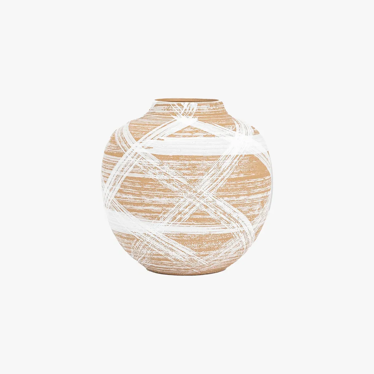 Small Decorative Vase - Brown & White image