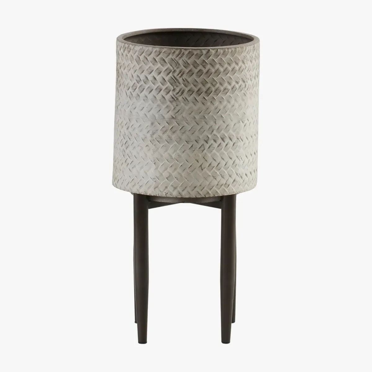 Small Metal Planter with Legs - Grey, Metal image