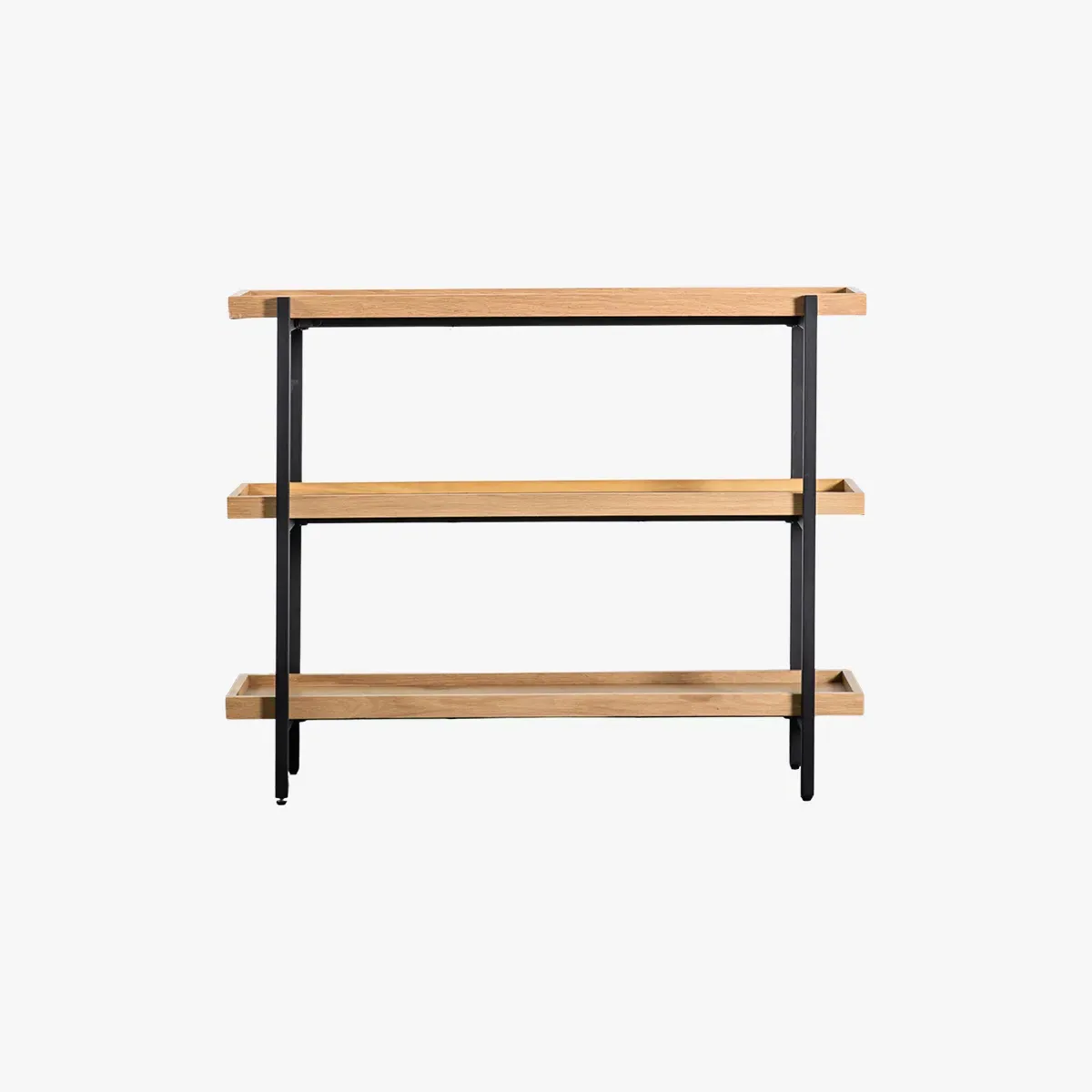 Small Open Display Unit - Oak, Metal Frame image