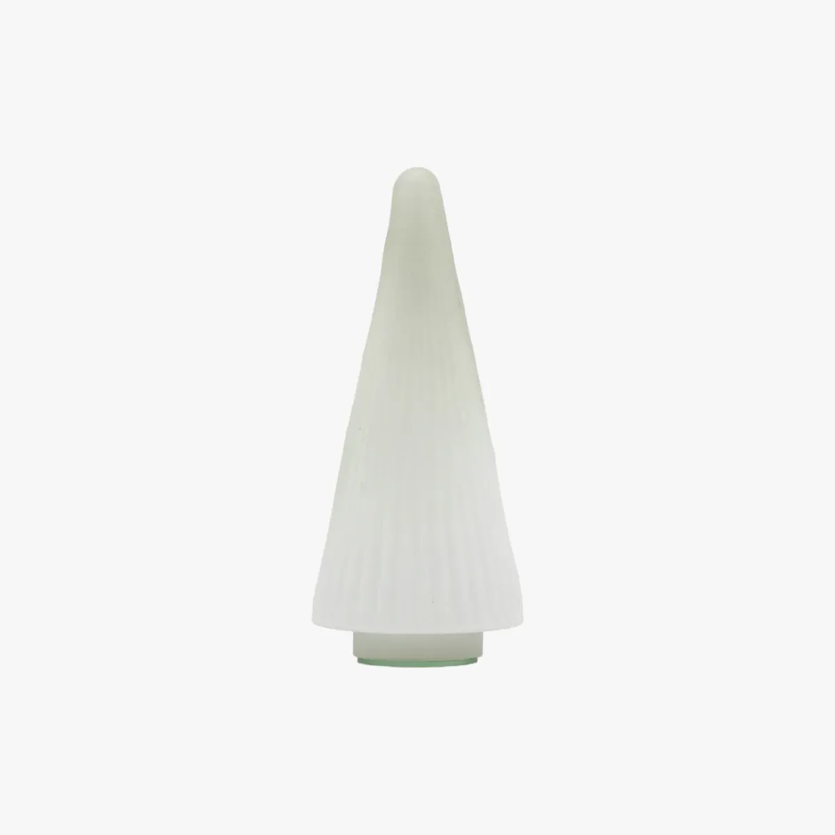 Small Ribbed Tree Decoration - White, Glass image