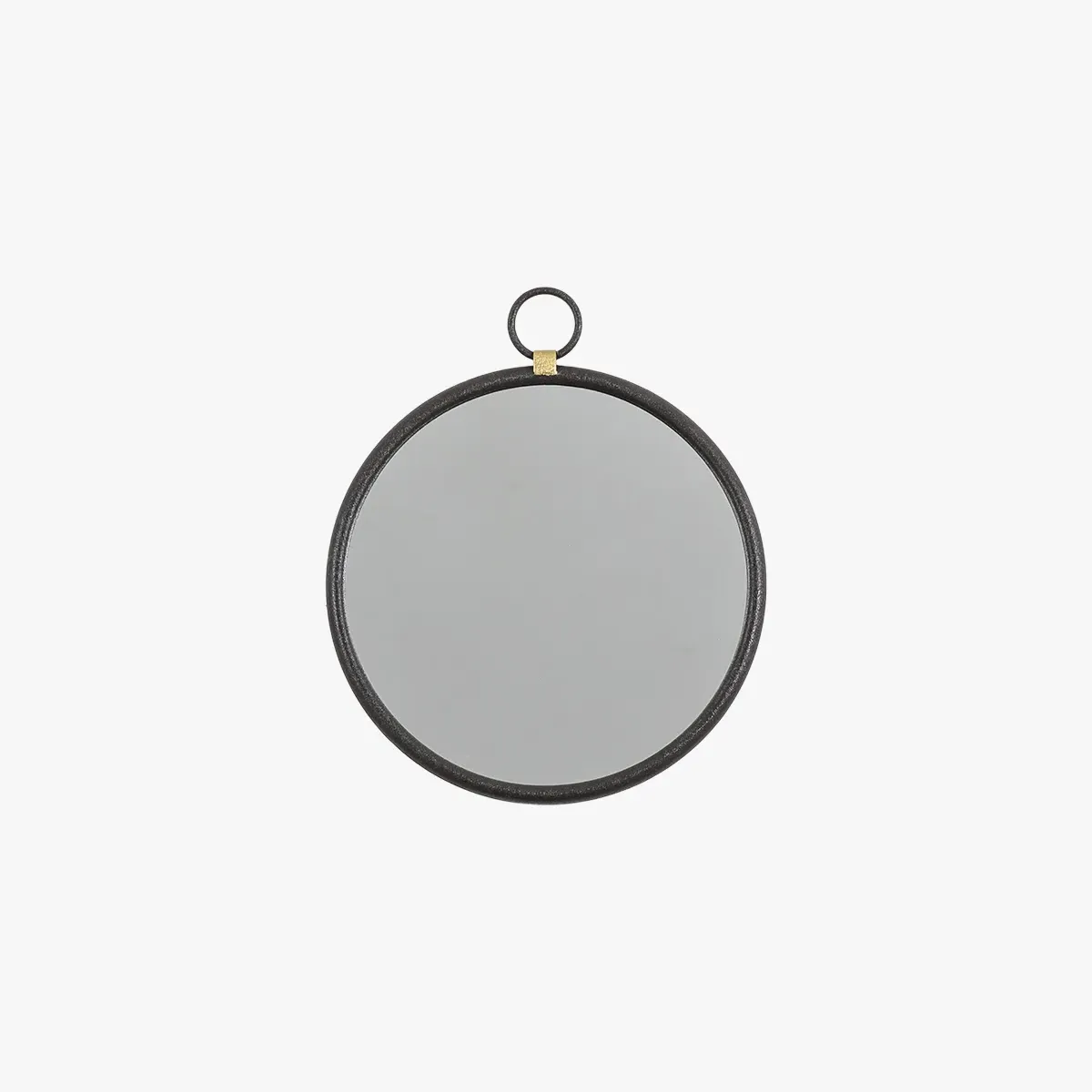 Small Round Hanging Mirror - Black, Metal image