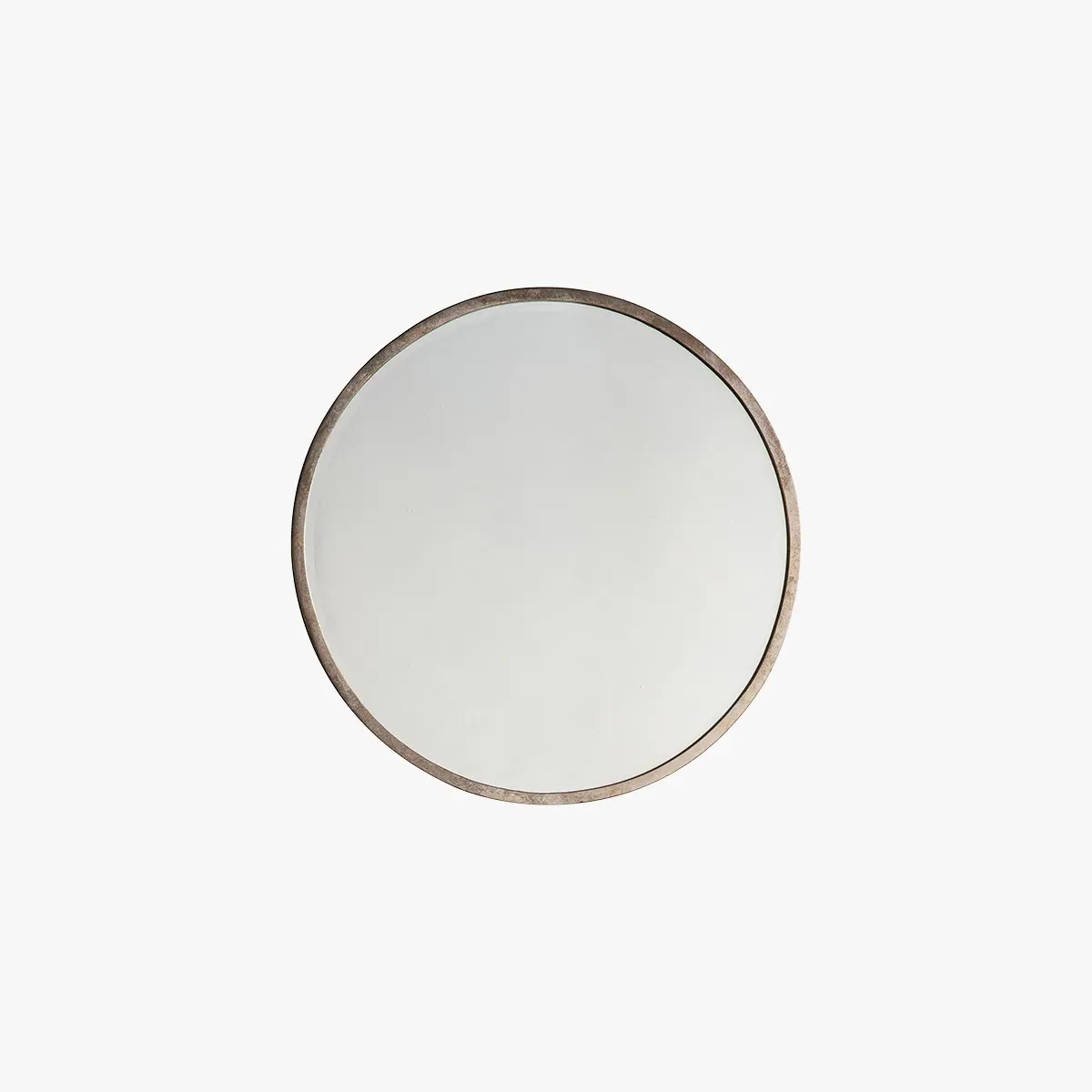 Small Round Wall Mirror - Silver, Metal